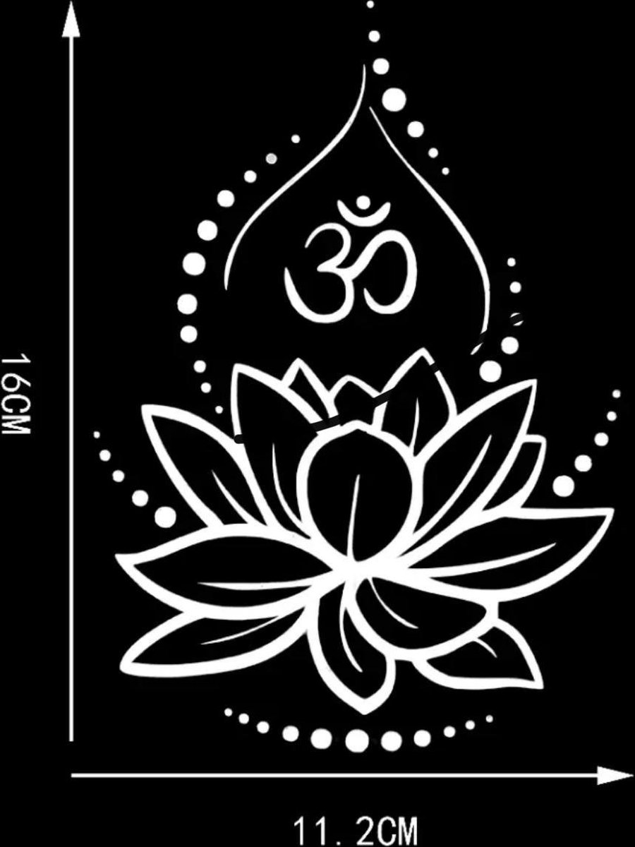 Wellness-House | Sticker Lotus Ohm Zilver | Autosticker | Laptopsticker | Koelkaststicker | Scootersticker | WC Sticker | Zen Sticker | Cadeau